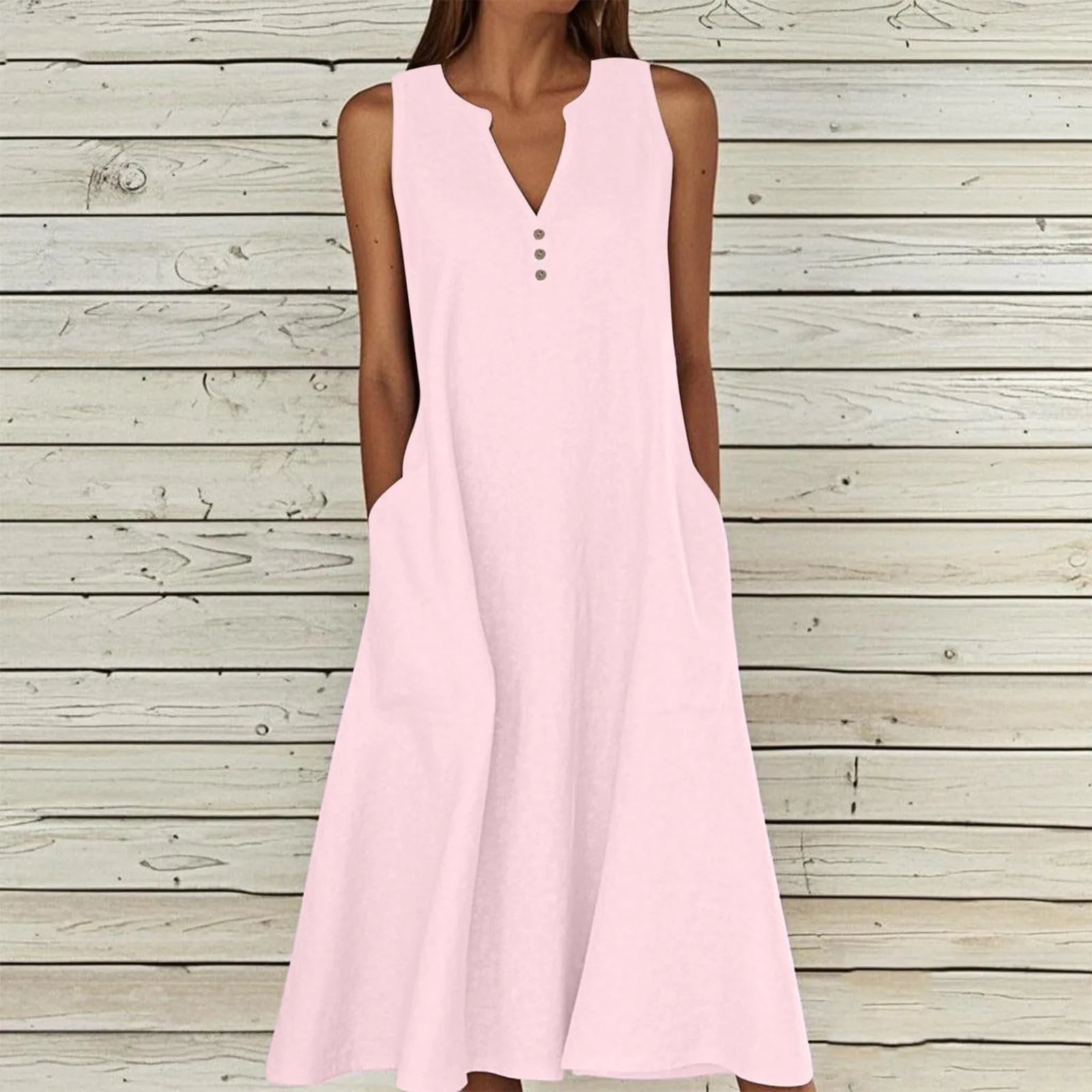 vestoraa breathable midi dress linen blend outfit 8 - casual unisex garment with precision (USA)