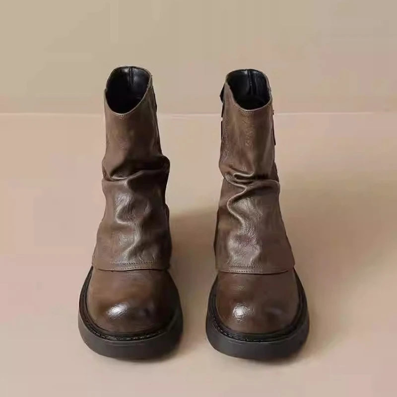 unisex dress outfit vestoraa 's platform ankle boots - buckle detail retro - daily wear garment with black design detail