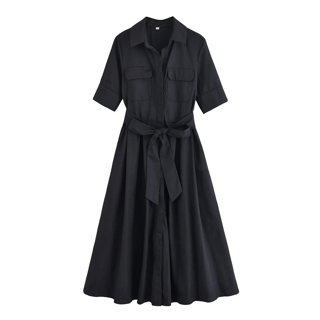 vestoraa loose lapel belt decoration midi short outfit 7 - casual unisex garment with precision (USA)