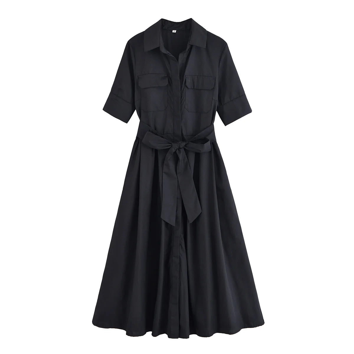 vestoraa loose lapel belt decoration midi short outfit 7 - casual unisex garment with precision (USA)