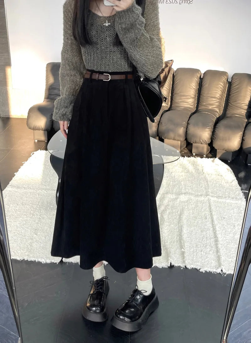 vestoraa waist midi skirt season style outfit 8 - casual unisex garment with precision (USA)
