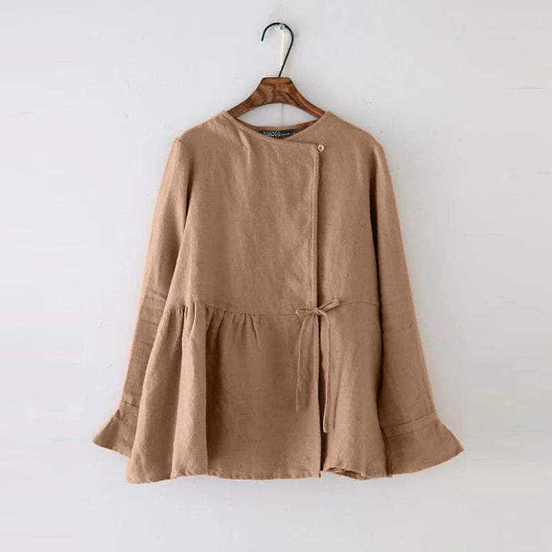 vestoraa zanzea vintage long flare sleeve outfit 5 - vintage unisex garment with precision (USA)