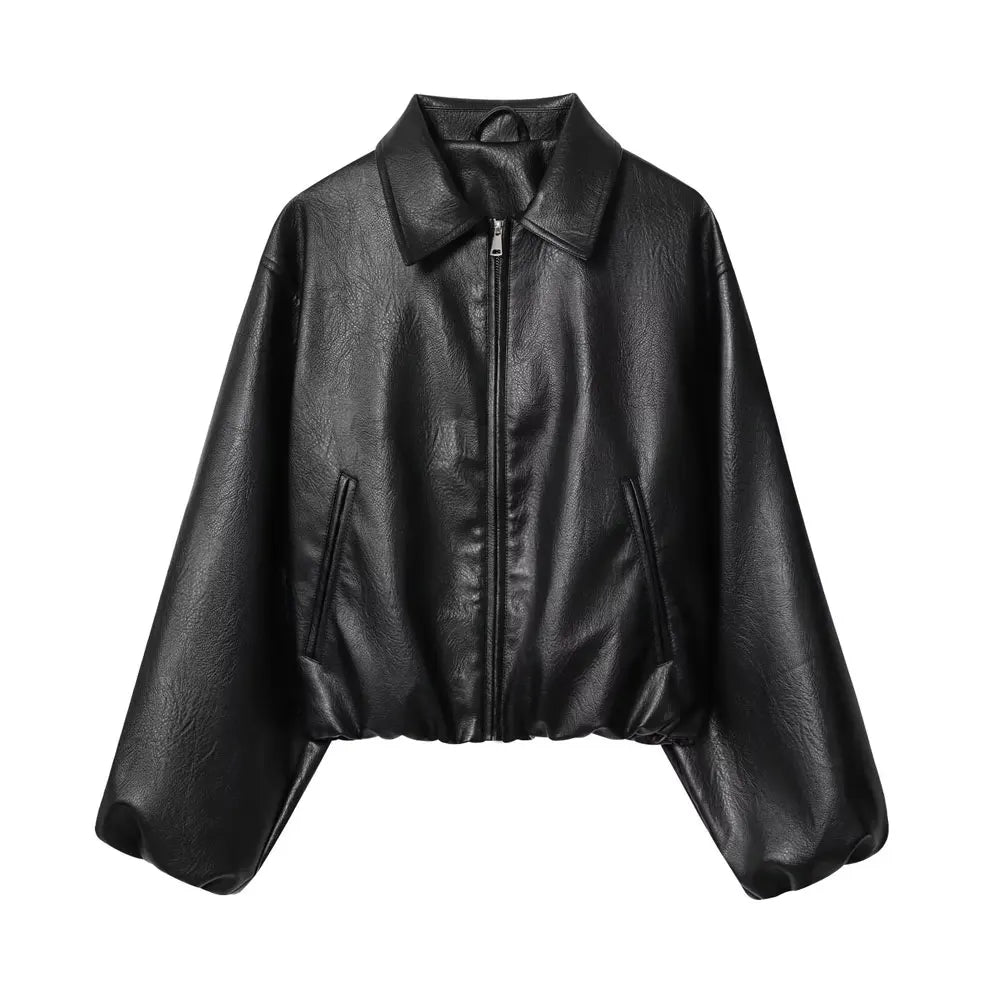 vestoraa 's faux leather bomber jacket long outfit 7 - casual unisex garment with precision (USA)