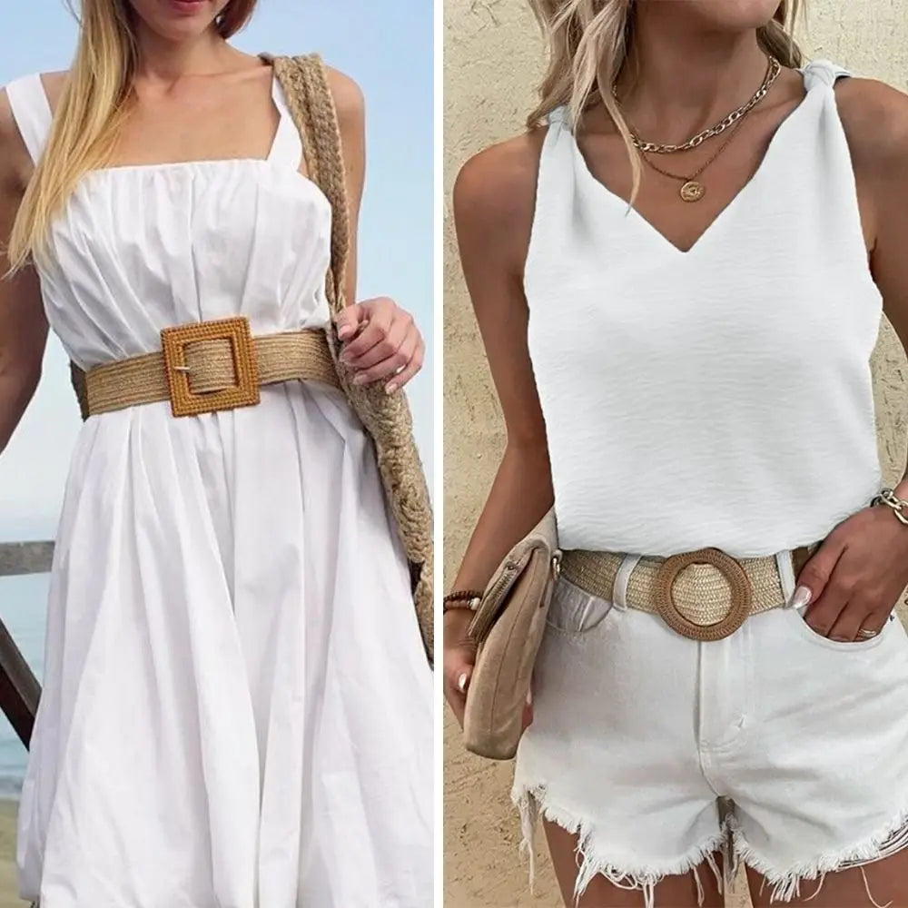 vestoraa straw belt casual bohemian wide outfit detail - reliable design, precision, waterproof casual design (USA)