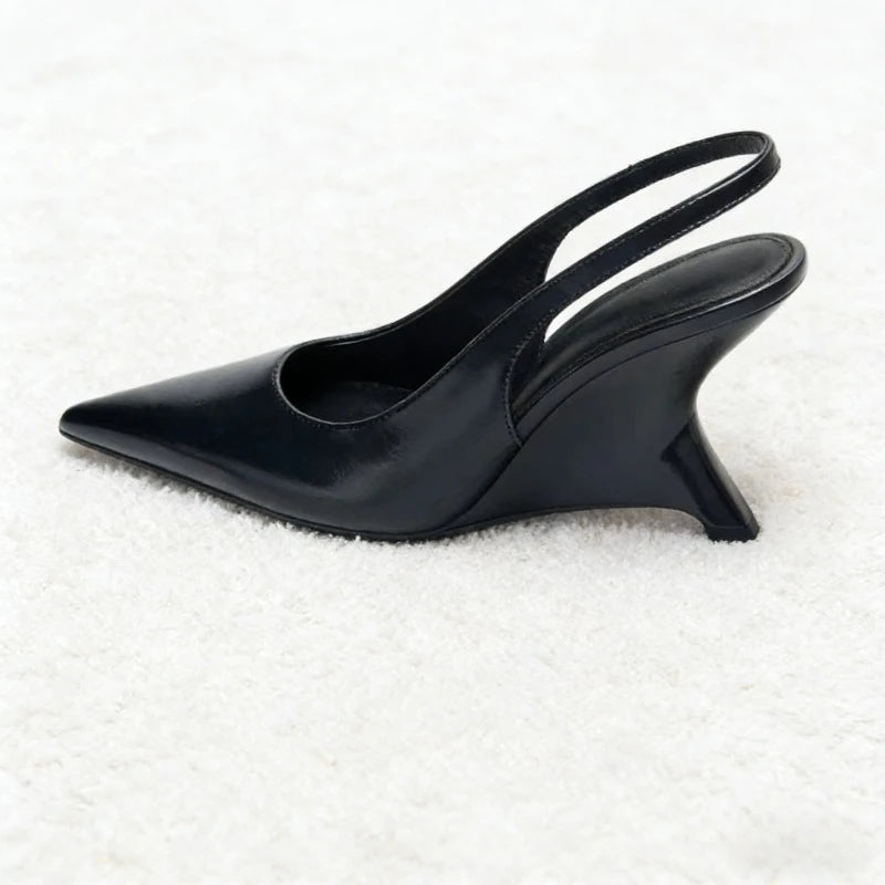 vestoraa black patent leather pointed toe heels outfit 5 - formal unisex garment with precision (USA)