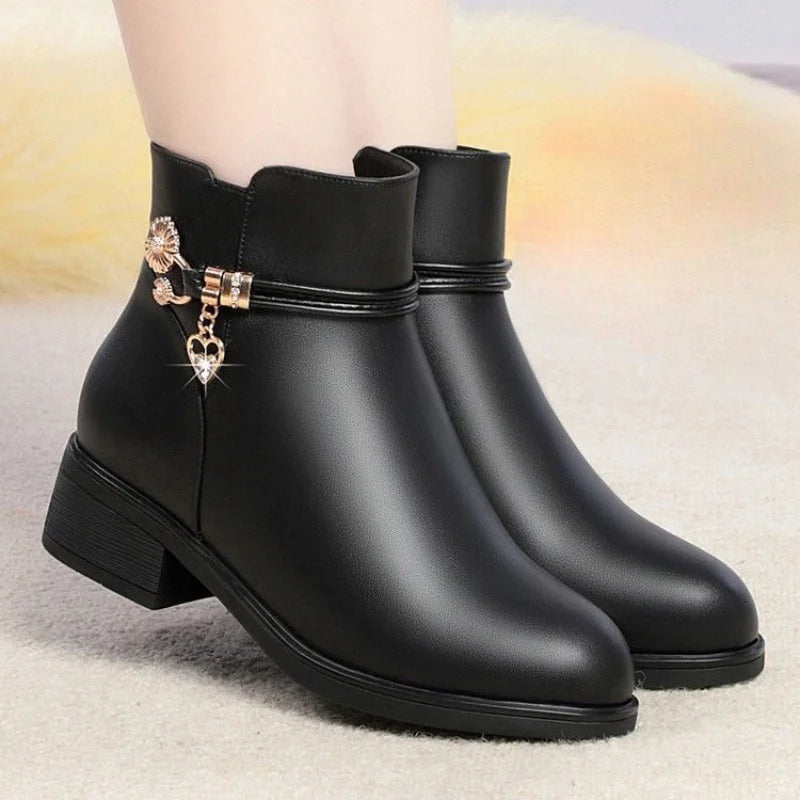 vestoraa soft leather furry short boots outfit detail - reliable design, precision, waterproof modern design (USA)