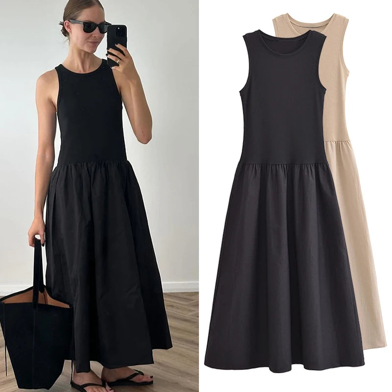 vestoraa black dress slim simple o neck - casual unisex outfit with precision in black metal (USA)