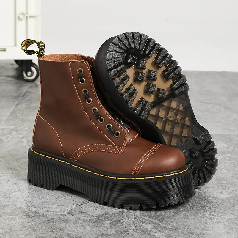 vestoraa boots genuine leather platform boots outfit 6 - modern unisex garment with precision (USA)
