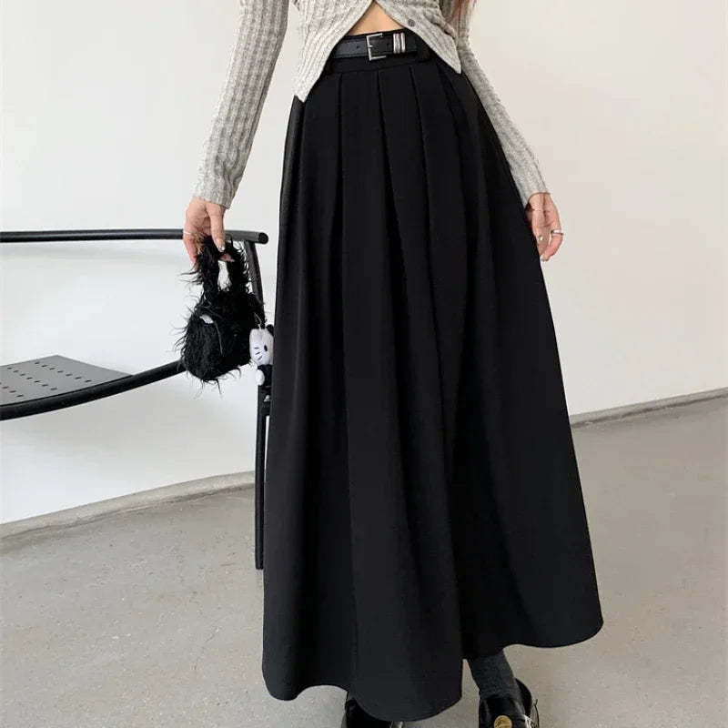 unisex casual outfit vestoraa skirt solid color versatile - daily wear garment with black design detail (USA)