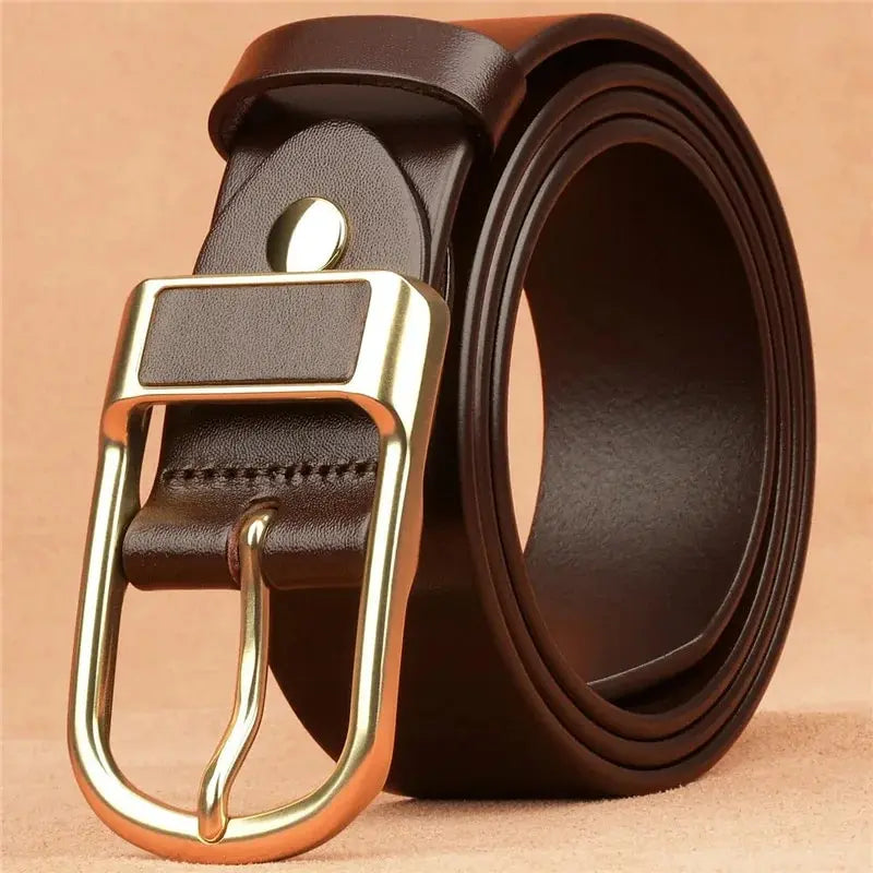 Vestoraa vestoraa genuine leather men's buckle jeans unisex garment - precision metal outfit (USA)