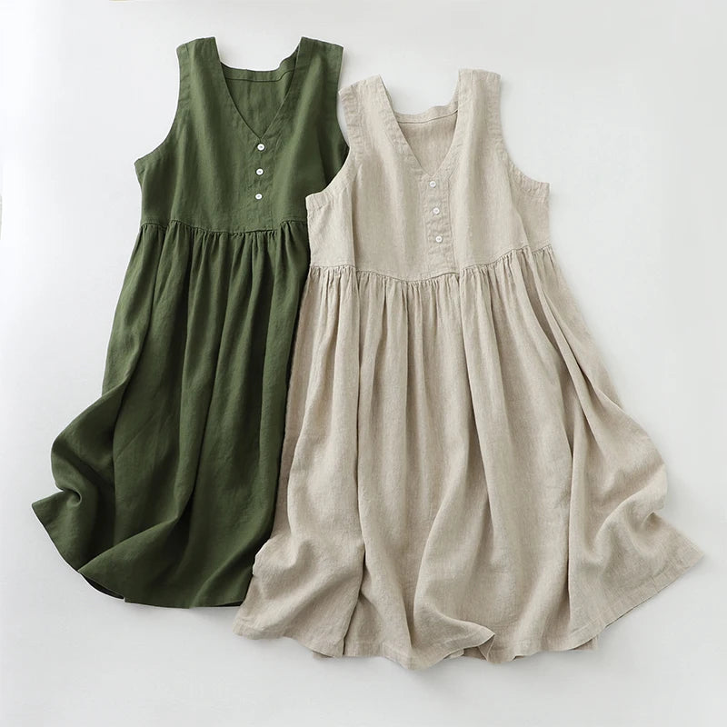 vestoraa sle simple lin vest - minimalist unisex outfit with precision in neutral cotton (USA)