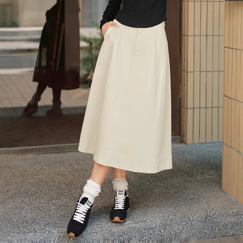 unisex casual outfit vestoraa semir skirt solid color simple versatile - daily wear garment with neutral design detail (USA)