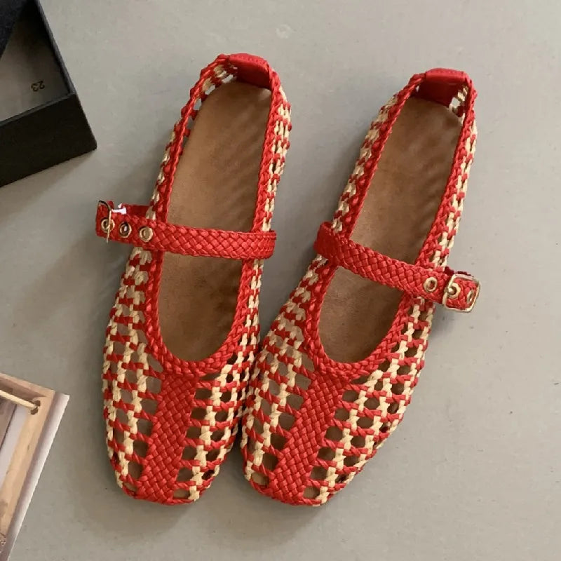 Vestoraa vestoraa handwoven mixed colors hollow ballet flats unisex garment - precision metal outfit (USA)
