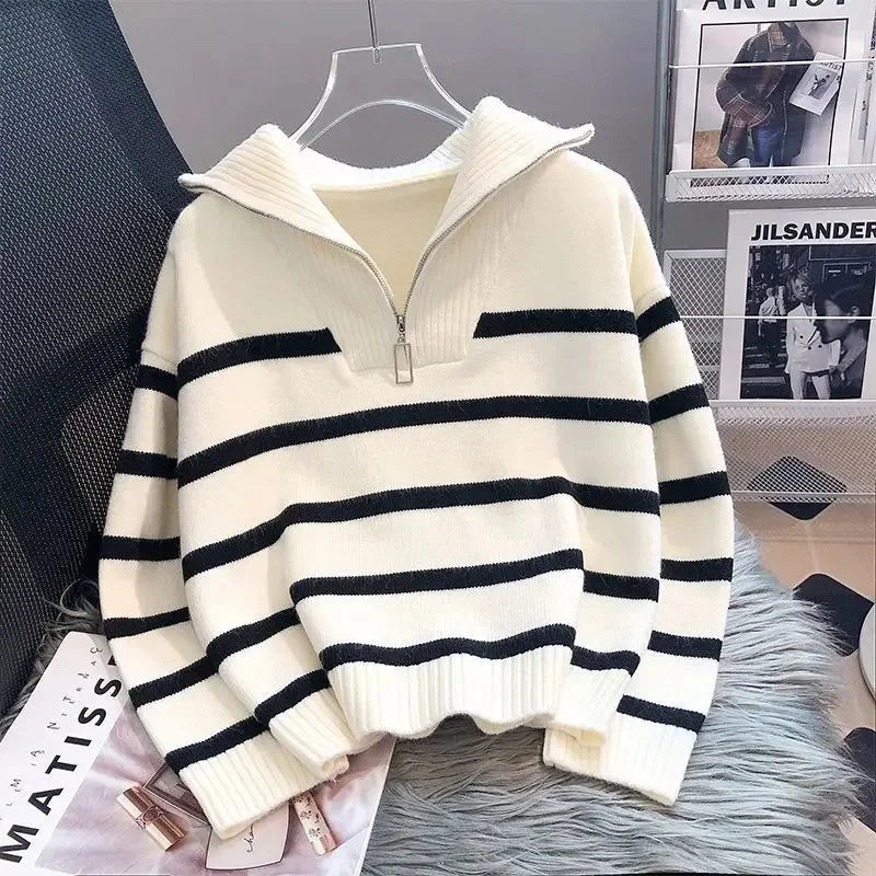 vestoraa sweater pullover underwear zipper stripe outfit 5 - classic unisex garment with precision (USA)