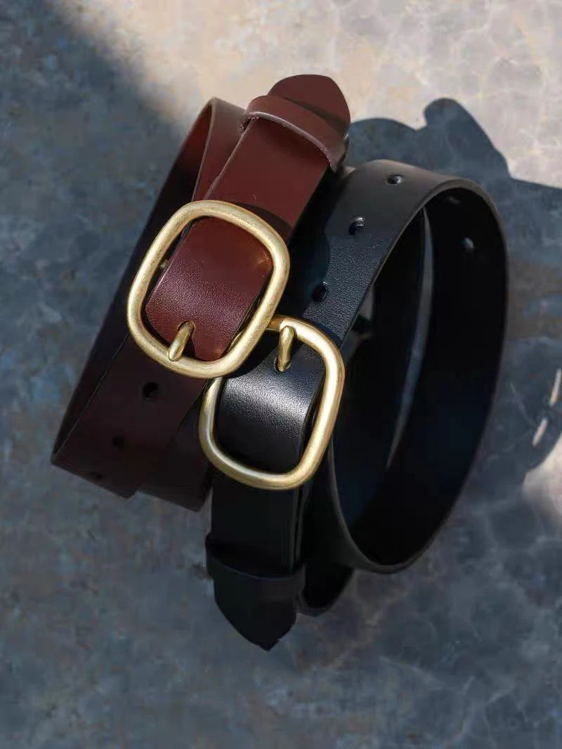 unisex dress outfit vestoraa skinny belts vintage suede cowhide - daily wear garment with black design detail (USA)