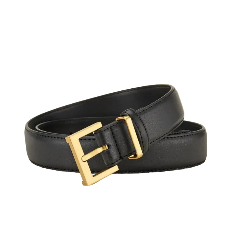 vestoraa square pin buckle leather belt classic solid color outfit 6 - formal unisex garment with precision (USA)