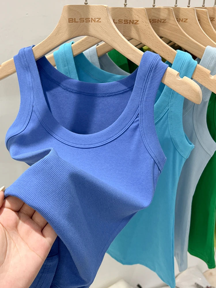 vestoraa zjaiss solid round neck ribbed tank camisole outfit 12 - classic unisex garment with precision (USA)