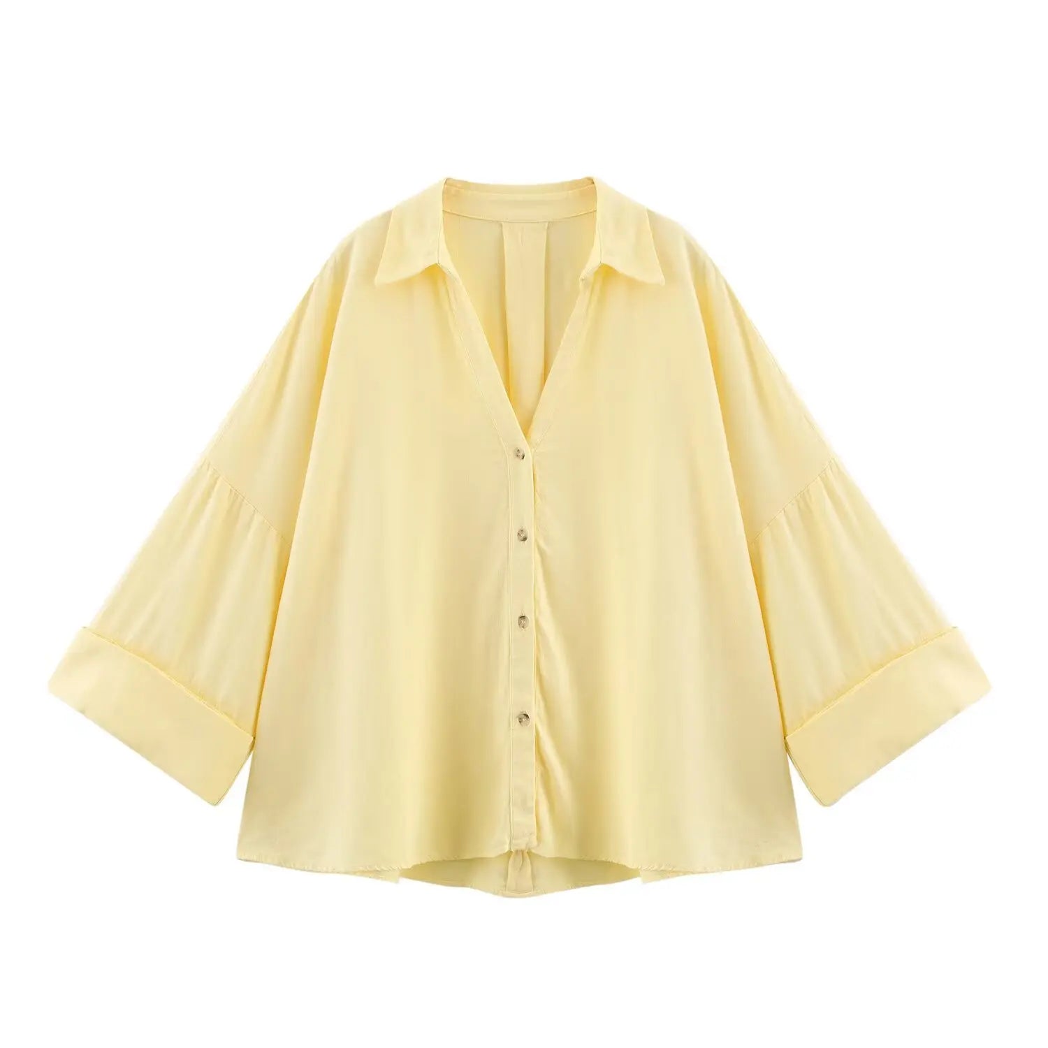 vestoraa 's curled wide sleeves linen blended outfit detail - reliable design, precision, waterproof classic design (USA)