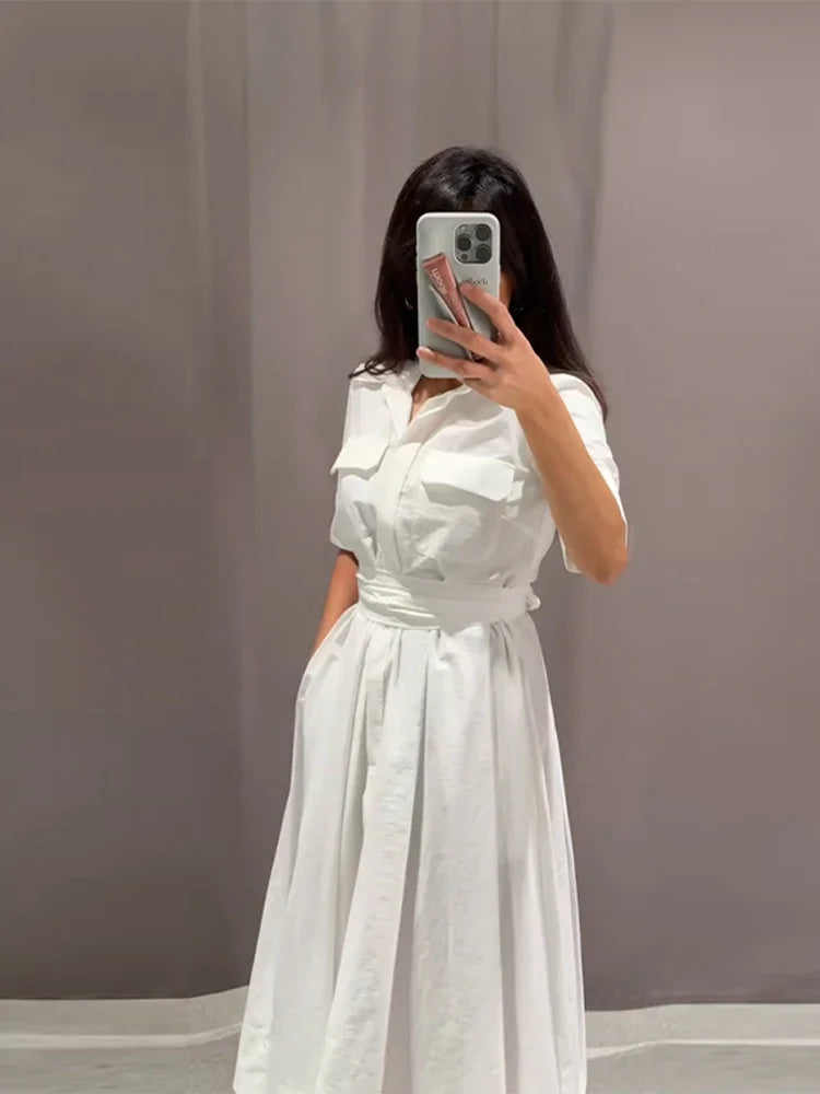 vestoraa line dress lace up short sleeve outfit 6 - dress unisex garment with precision (USA)