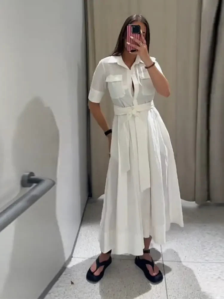vestoraa line dress lace up short sleeve outfit detail - reliable design, precision, waterproof dress design (USA)