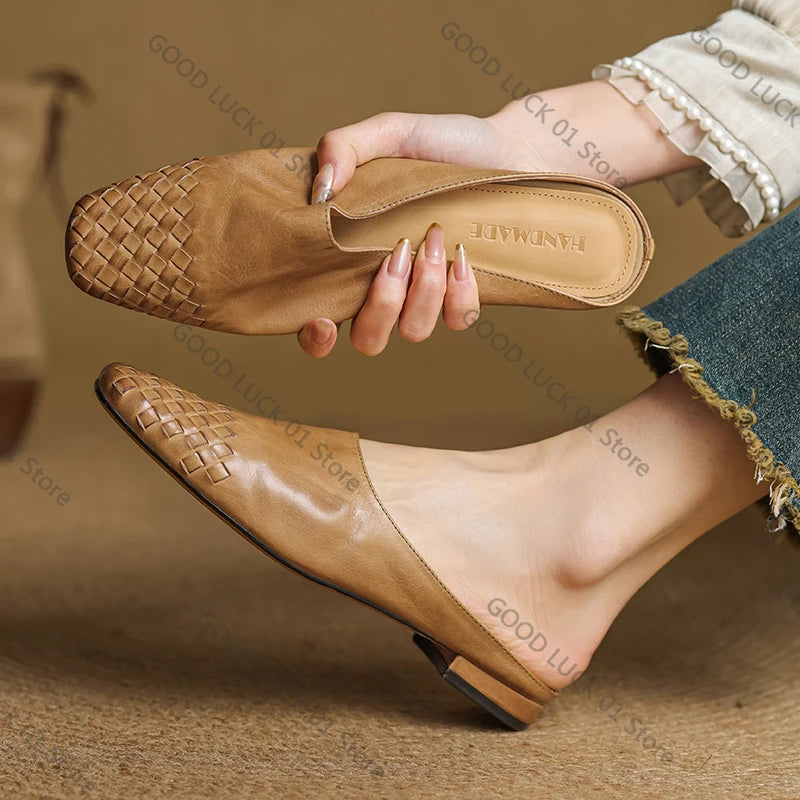 unisex dress outfit vestoraa mules genuine leather shoes - daily wear garment with black design detail (USA)
