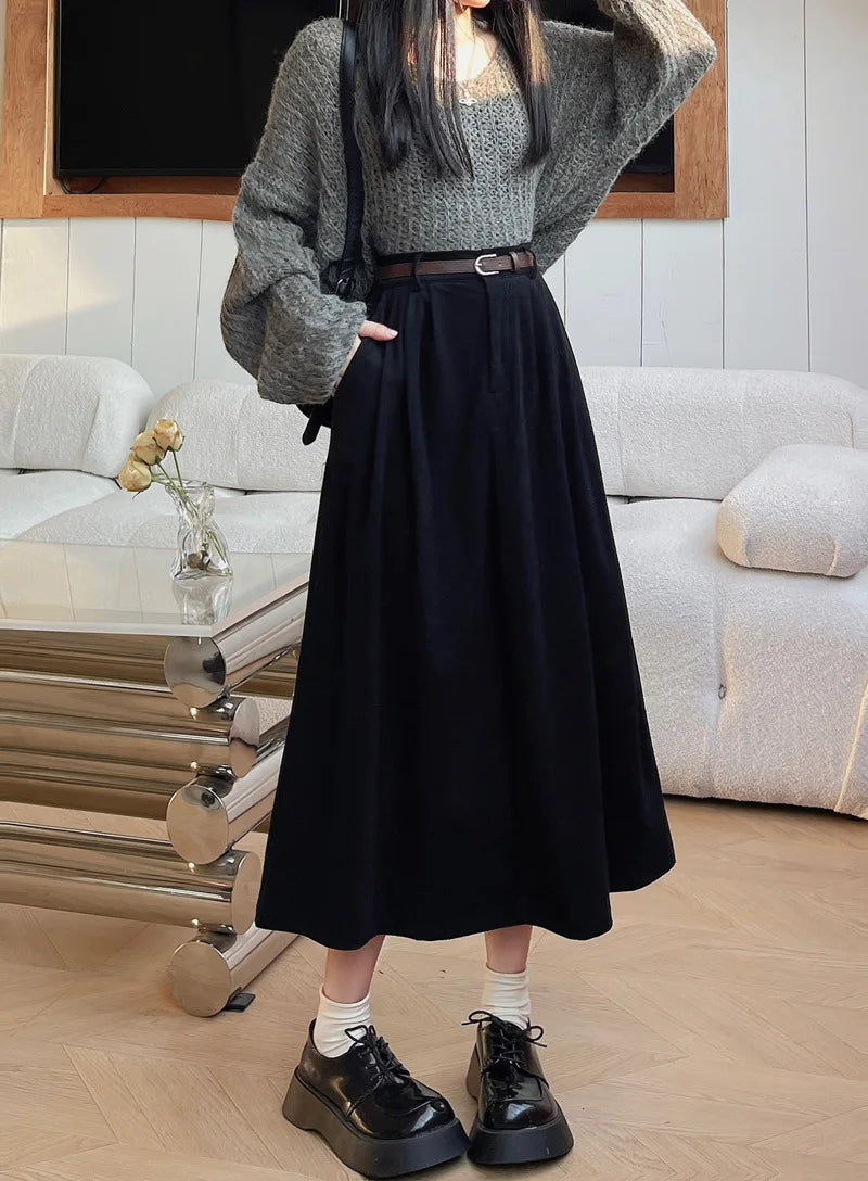 vestoraa waist midi skirt season style outfit 5 - casual unisex garment with precision (USA)