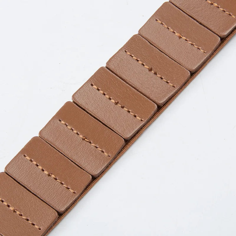 unisex modern outfit vestoraa western elastic double pin buckle leather - daily wear garment with black design detail (USA)
