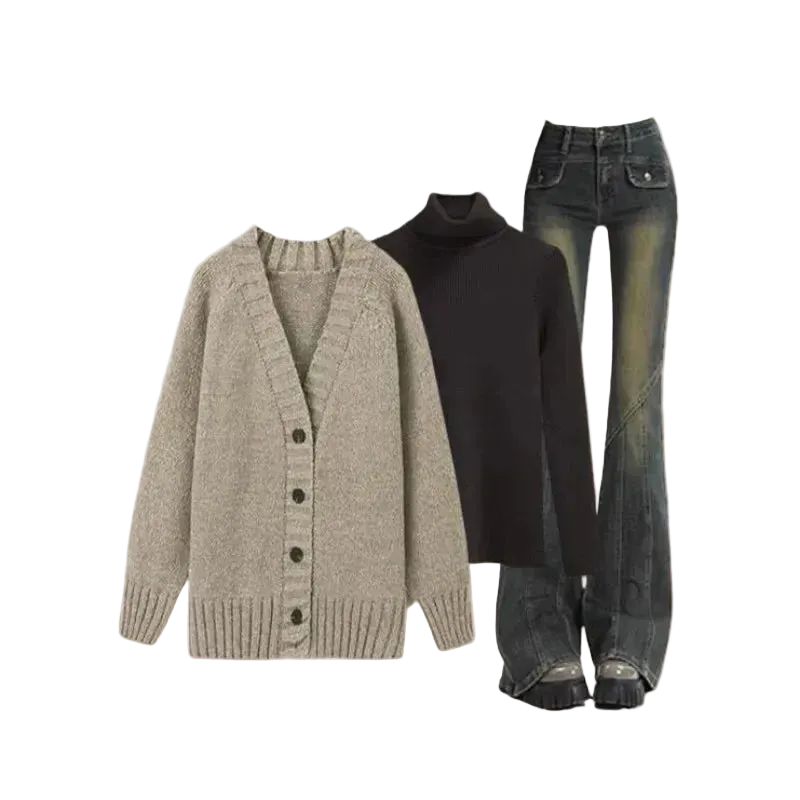 vestoraa 's matching set knitted - dress unisex outfit with precision in neutral metal (USA)