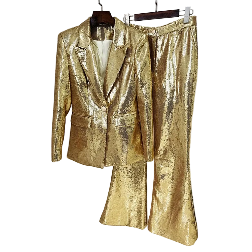 vestoraa dazzling sequined suit set, suoer outfit detail - reliable design, precision, waterproof dress design (USA)