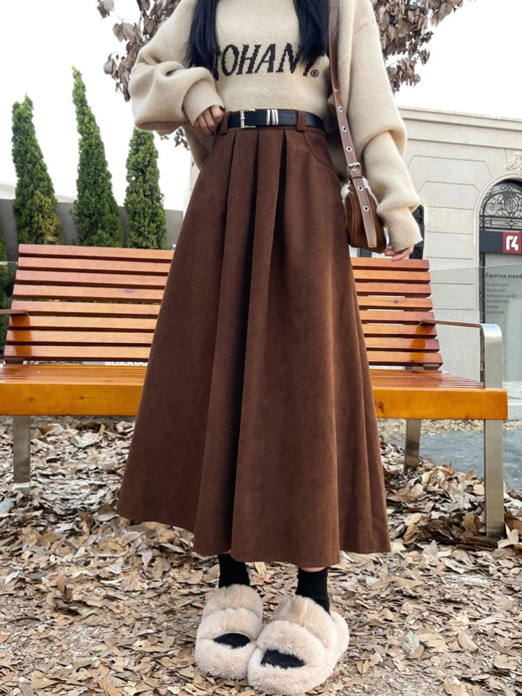 vestoraa qiukichonson mid long skirts s corduroy skirt outfit 6 - dress unisex garment with precision (USA)