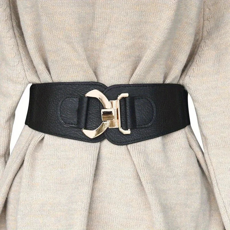 vestoraa versatile wide belt 's coat belt - modern unisex outfit with precision in black metal (USA)