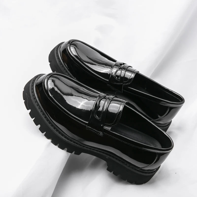 vestoraa platform shoes loafers shoes men thick-soled outfit detail - tailored design, precision, waterproof casual design
