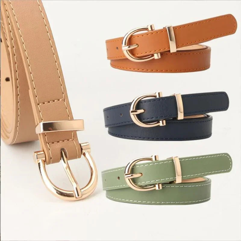 Vestoraa vestoraa belts pu leather simple metal buckle belt unisex garment - precision metal outfit (USA)