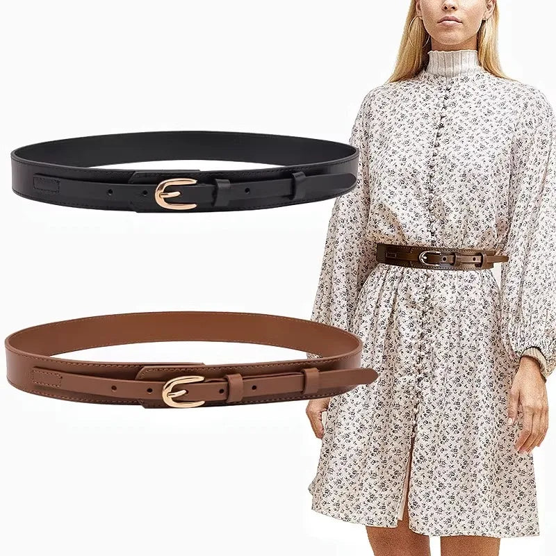 vestoraa oval buckle belts classic solid color - casual unisex outfit with precision in black metal (USA)