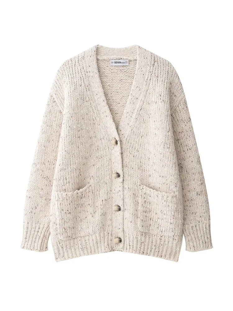 vestoraa hh knitting coats solid - casual unisex outfit with precision in neutral polished (USA)