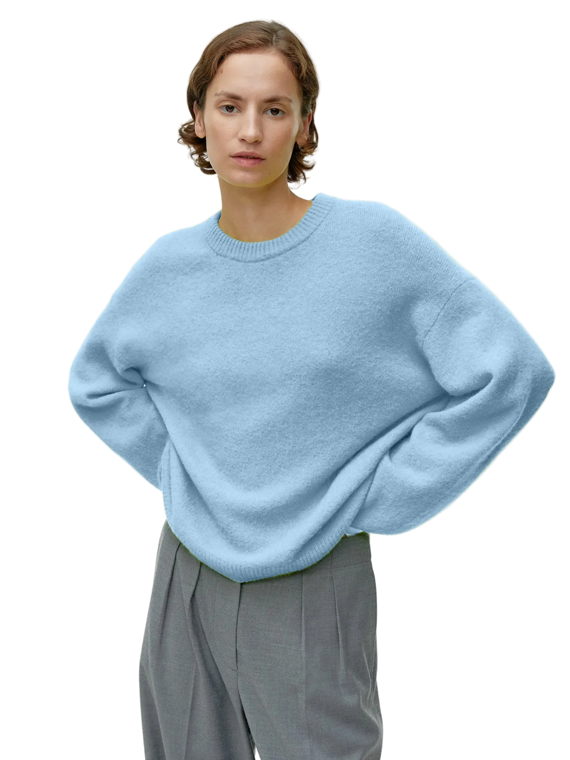 vestoraa hirsionsan basic o neck lantern sleeve sweater outfit 10 - classic unisex garment with precision (USA)
