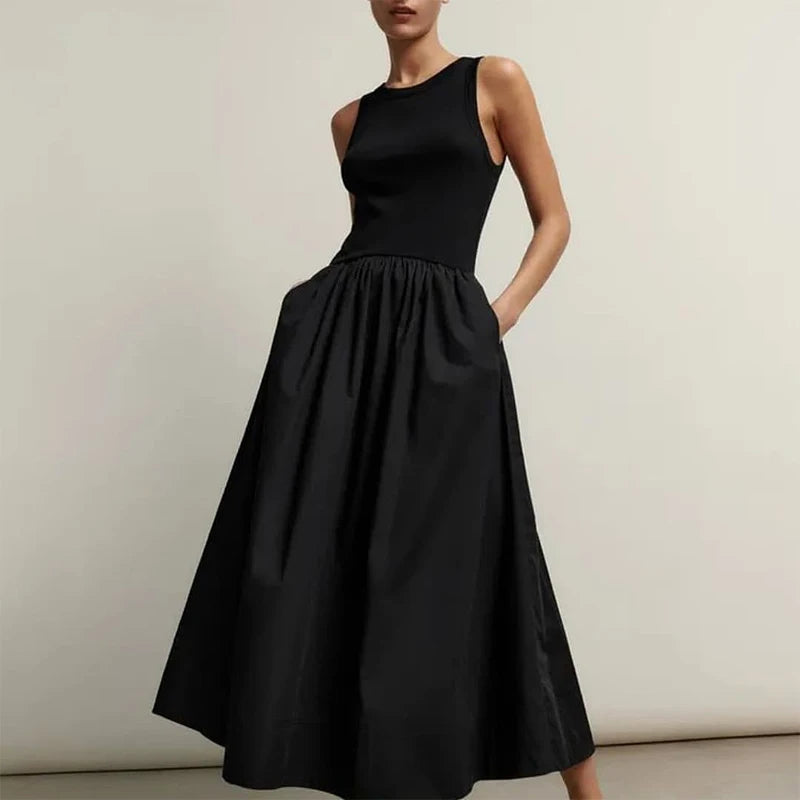 Vestoraa vestoraa black dress slim simple o neck unisex garment - precision metal outfit (USA)