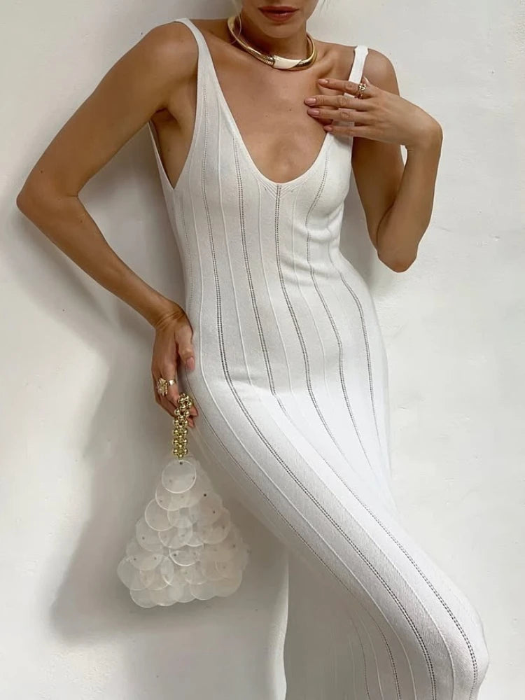 vestoraa knit ribbed maxi dress slim fit waist outfit detail - reliable design, precision, waterproof dress design (USA)