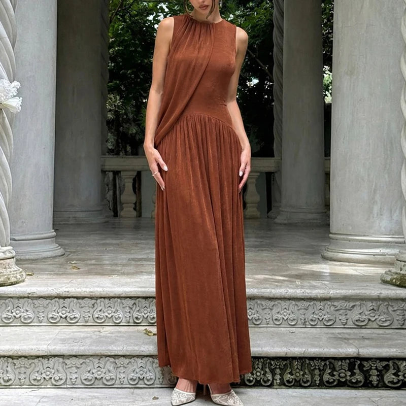 Vestoraa vestoraa o-neck solid vacation dress unisex garment - precision metal outfit (USA)