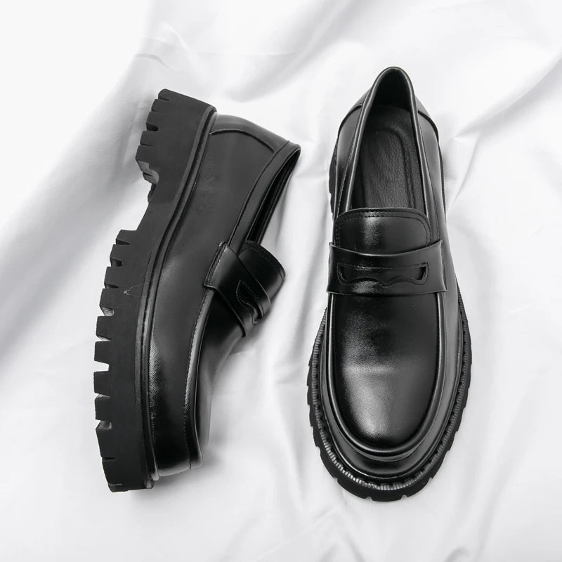 Vestoraa vestoraa platform shoes loafers shoes men thick-soled unisex garment - precision metal outfit (USA)