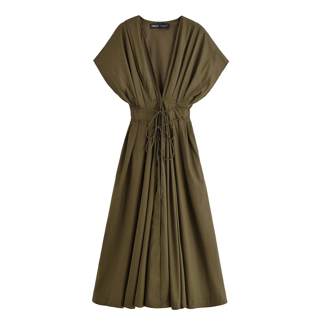 vestoraa long dress solid v-neck outfit 8 - dress unisex garment with precision (USA)