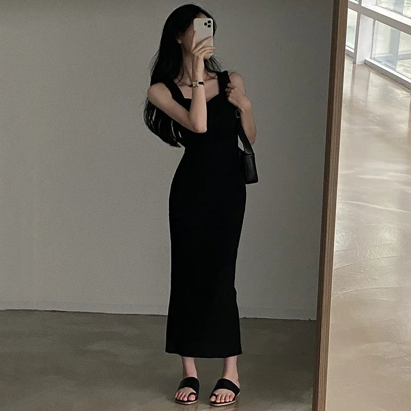 vestoraa myufon basic knit long dress korean outfit 5 - dress unisex garment with precision (USA)