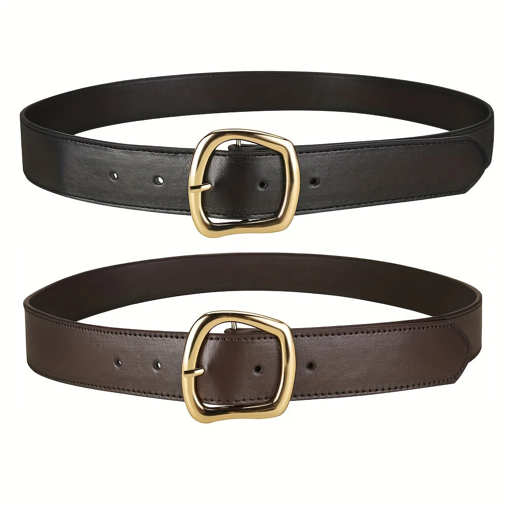 vestoraa pc 's belt pin buckle belt genuine - casual unisex outfit with precision in black metal (USA)