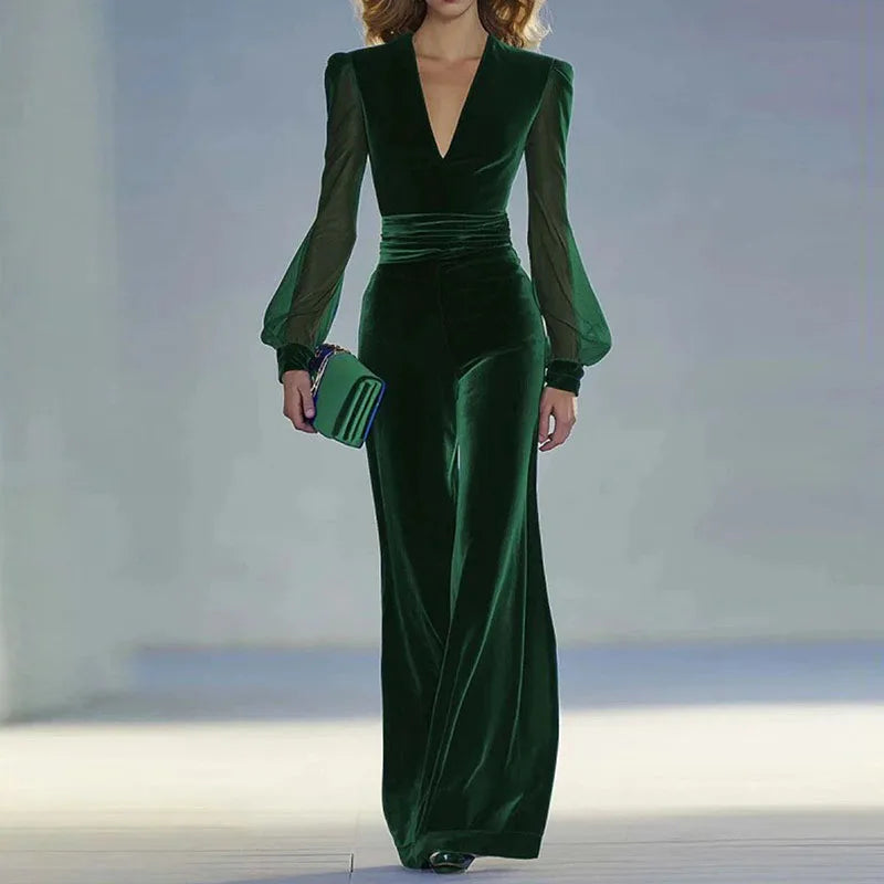 vestoraa sexy deep v neck velvet jumpsuit woman outfit 6 - classic unisex garment with precision (USA)