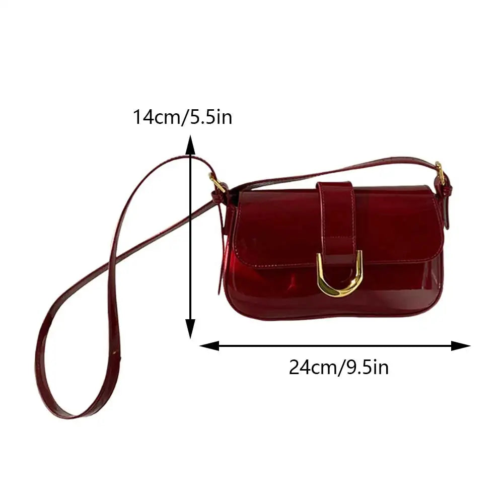 vestoraa retro patent leather shoulder bag flap outfit 8 - casual unisex garment with precision (USA)