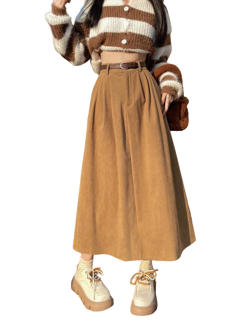 vestoraa waist midi skirt season style - casual unisex outfit with precision in black metal (USA)
