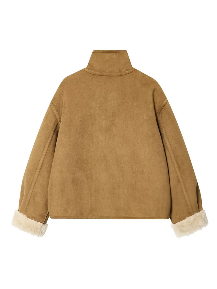 vestoraa double sided suede jacket coat outfit 6 - casual unisex garment with precision (USA)
