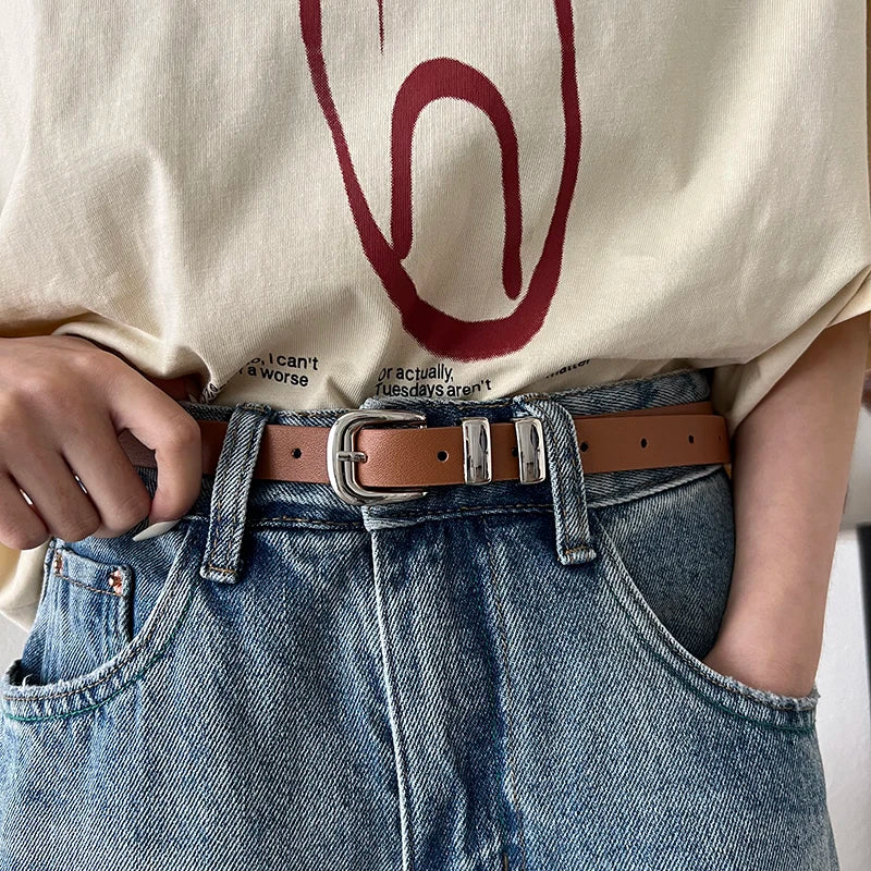 vestoraa retro small belt 's jeans belt thin black outfit detail - reliable design, precision, waterproof modern design (USA)