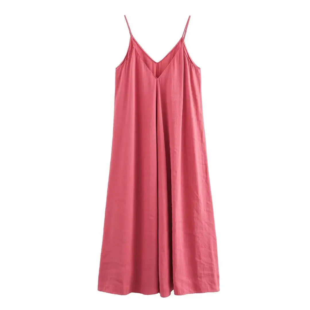 vestoraa red slip maxi dress sexy backless long - casual unisex outfit with precision in black metal (USA)