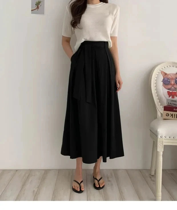 vestoraa chic vintage waist slimming midi skirt belt outfit 6 - casual unisex garment with precision (USA)